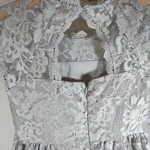 Grey lace delicate dress girls size 8 flower girl dress special occasion